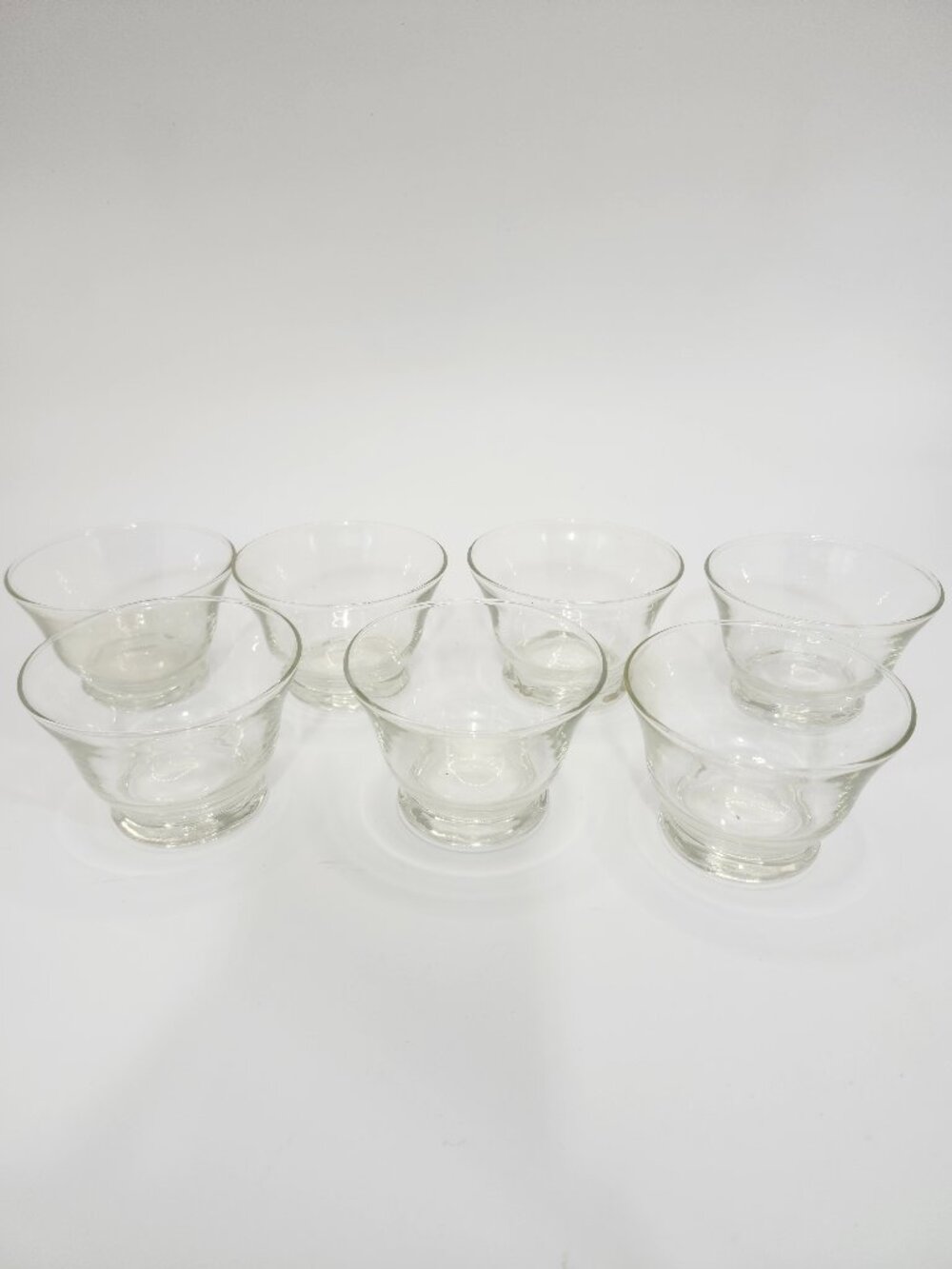 Vintage Set of 7 Clear Glass Dessert Bowls